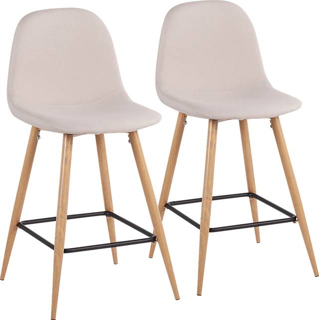 Faye Lane II Beige Counter Height Stool, Set of 2 - Thumbnail - Image 1