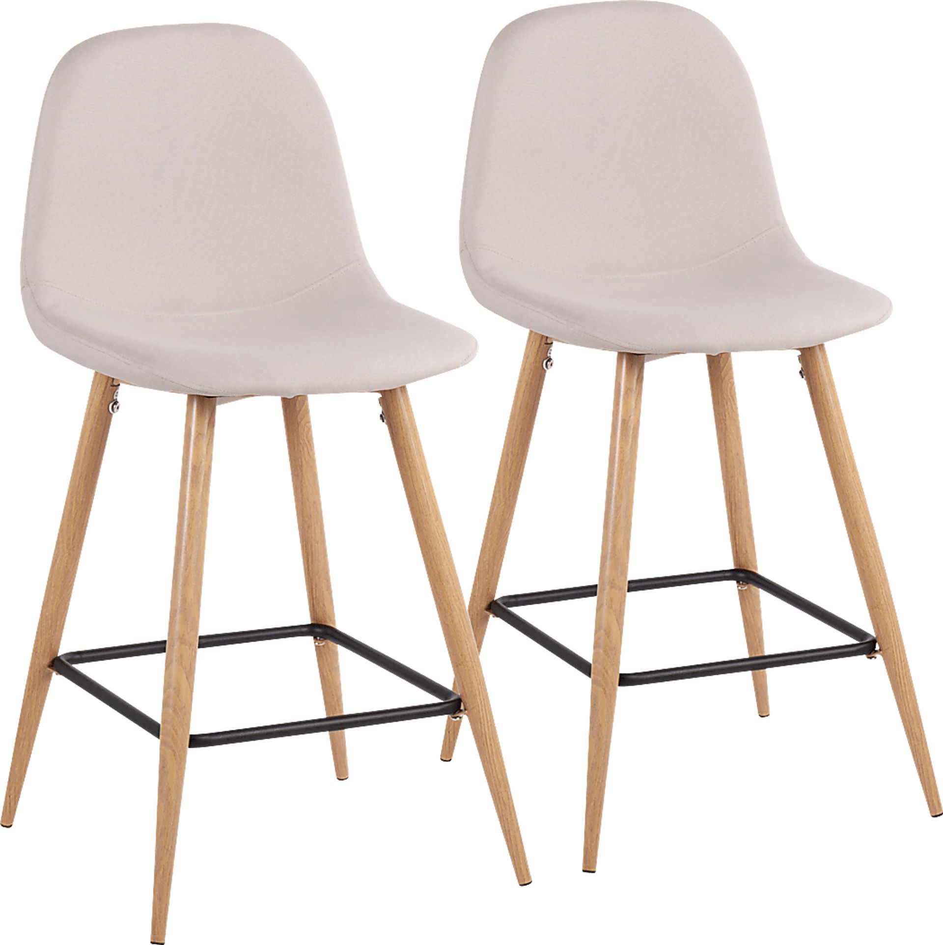 Faye Lane II Beige Counter Height Stool, Set of 2 - Image 1