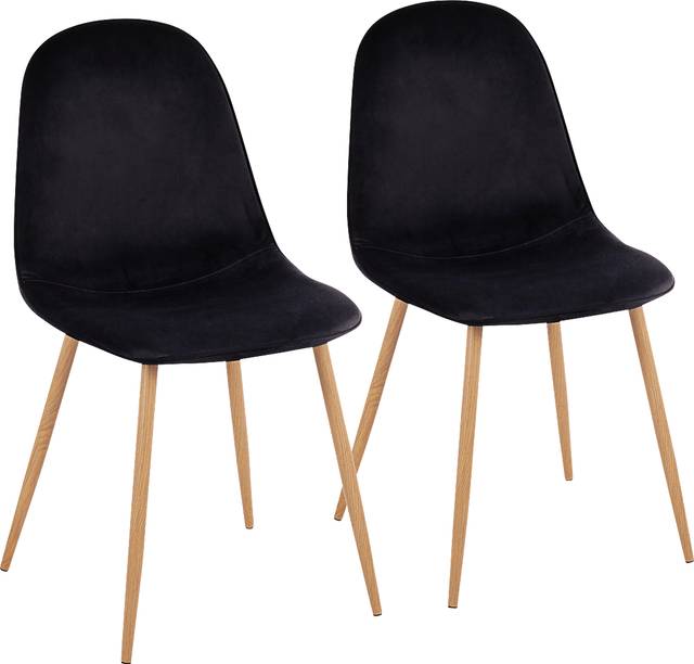 Faye Lane II Black Side Chair, Set of 2 - Thumbnail - Image 1