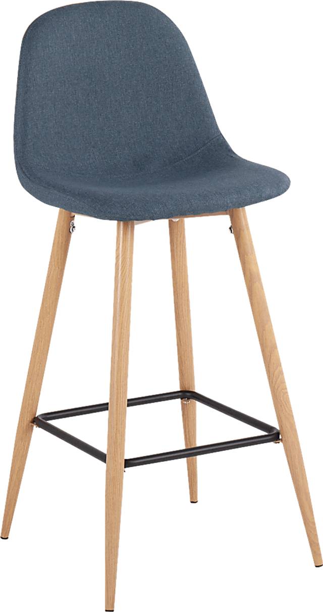 Faye Lane II Blue Barstools, Set of 2 - Thumbnail - Image 2
