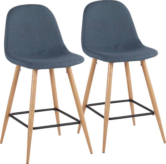 Faye Lane II Blue Counter Height Stool, Set of 2 - Thumbnail - Image 1