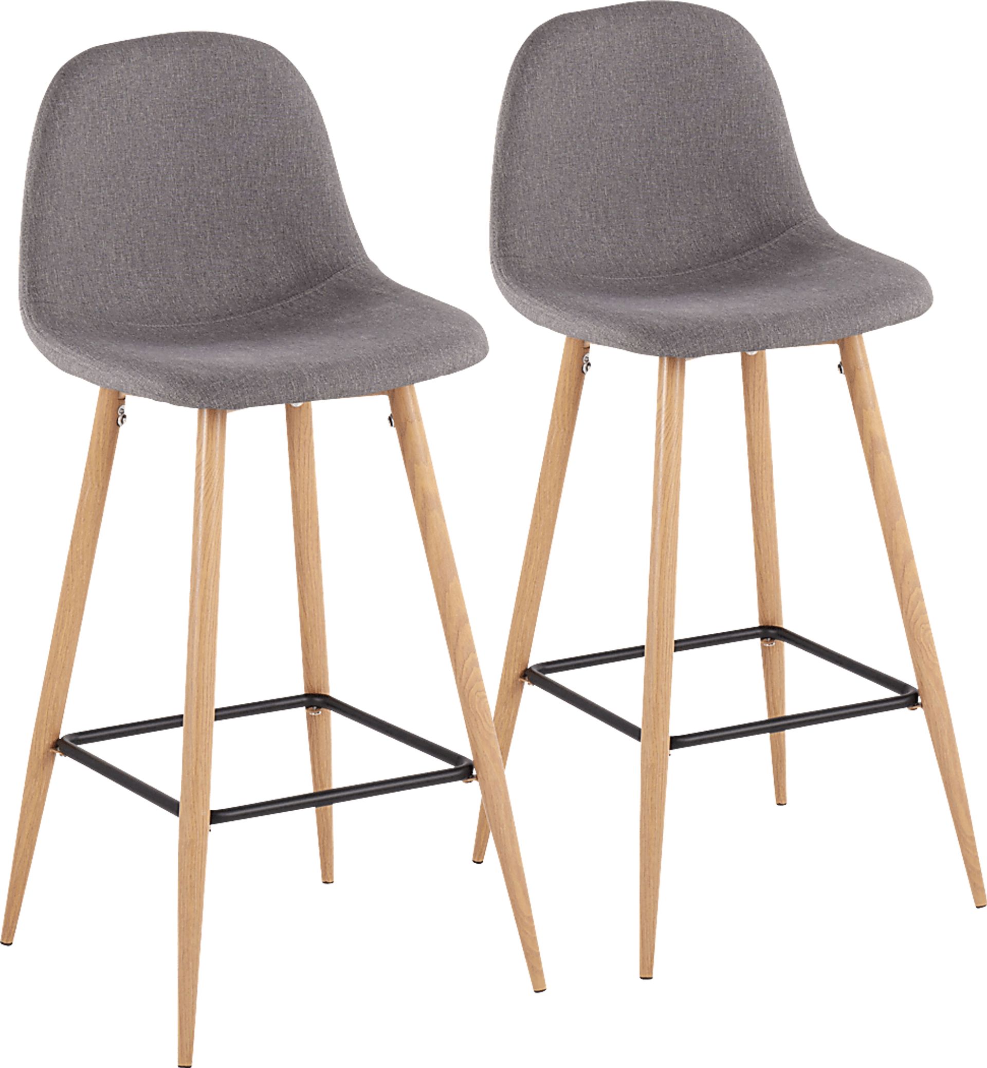 Faye Lane II Charcoal Barstool, Set of 2 - Image 1