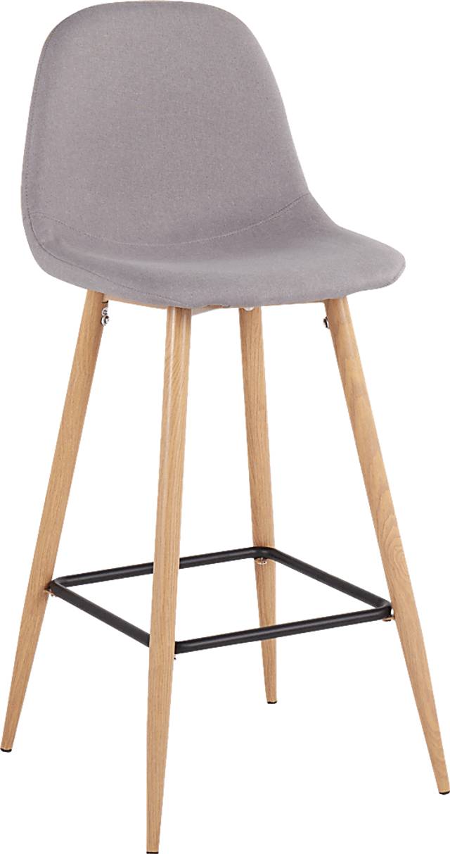 Faye Lane II Light Gray Barstool, Set of 2 - Thumbnail - Image 2