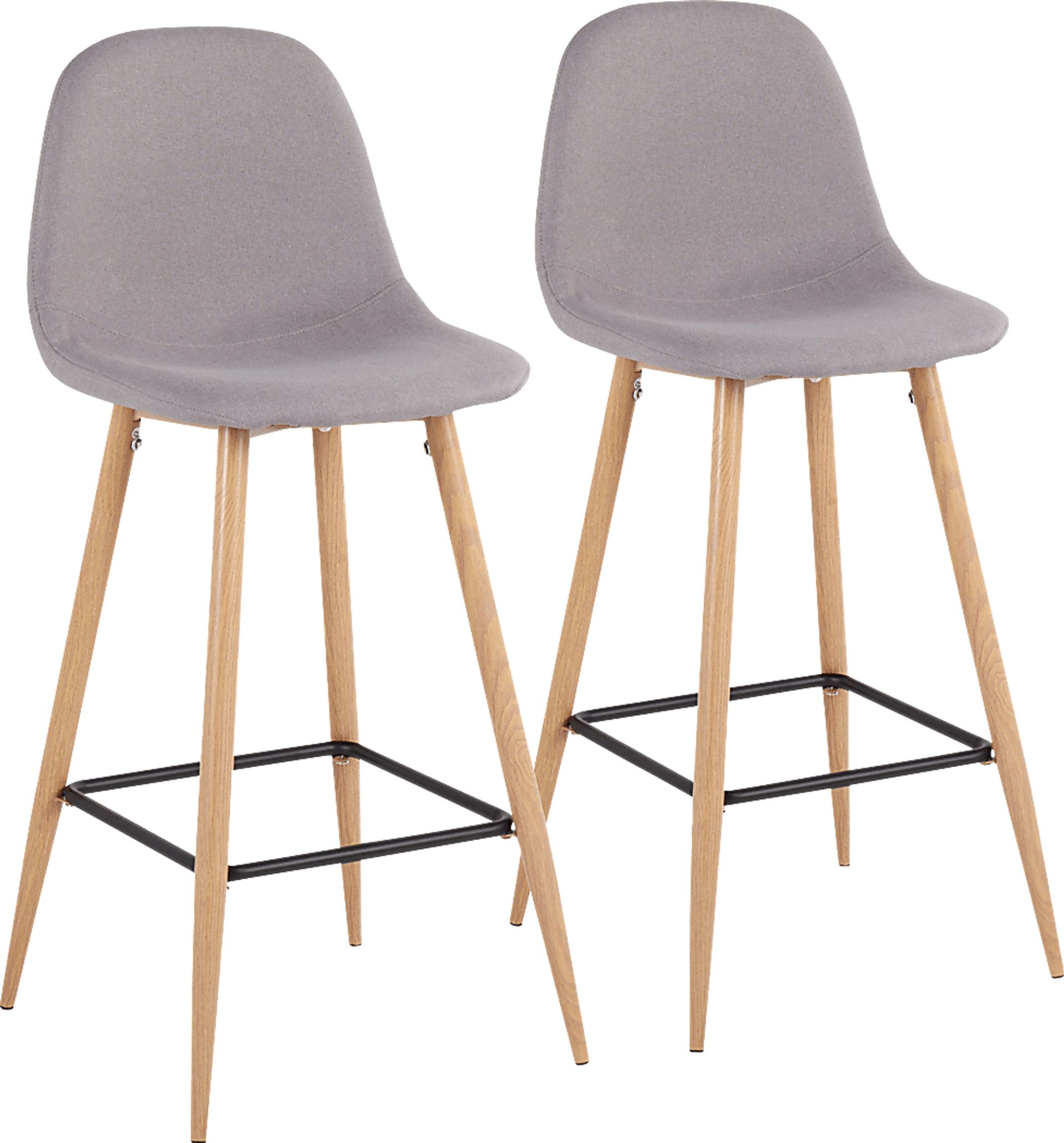 Faye Lane II Light Gray Barstool, Set of 2 - Image 1