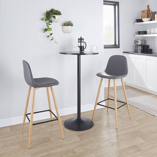 Faye Lane II Gray Barstool, Set of 2 - Thumbnail - Image 3