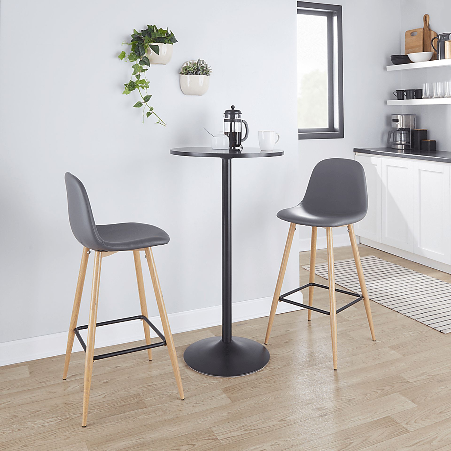 Faye Lane II Gray Barstool, Set of 2 - Image 3