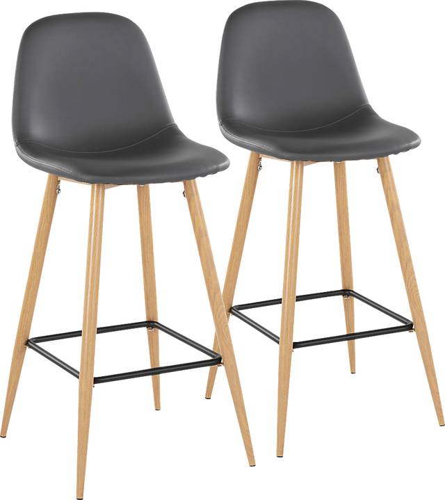 Faye Lane II Gray Barstool, Set of 2 - Thumbnail - Image 1