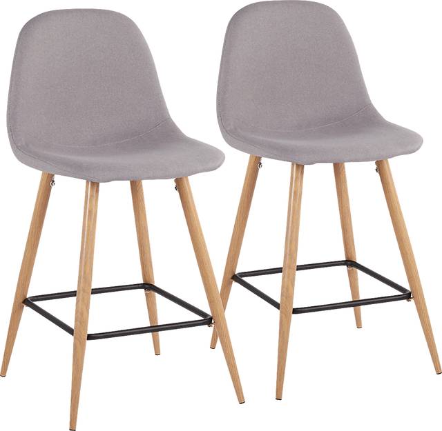 Faye Lane II Light Gray Counter Height Stool, Set of 2 - Thumbnail - Image 1