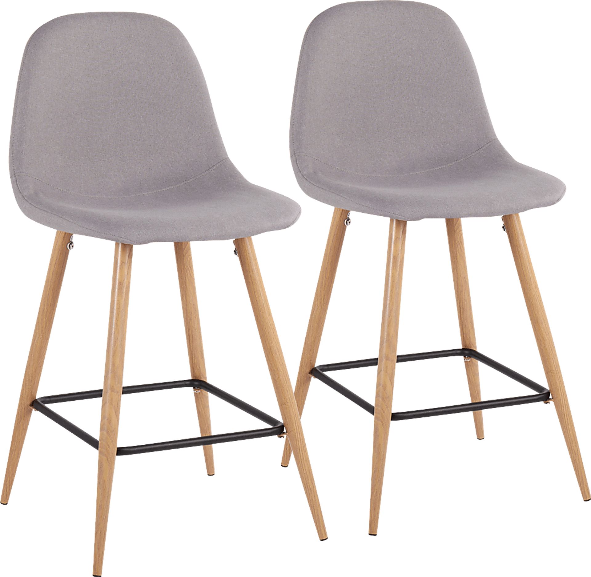 Faye Lane II Light Gray Counter Height Stool, Set of 2 - Image 1
