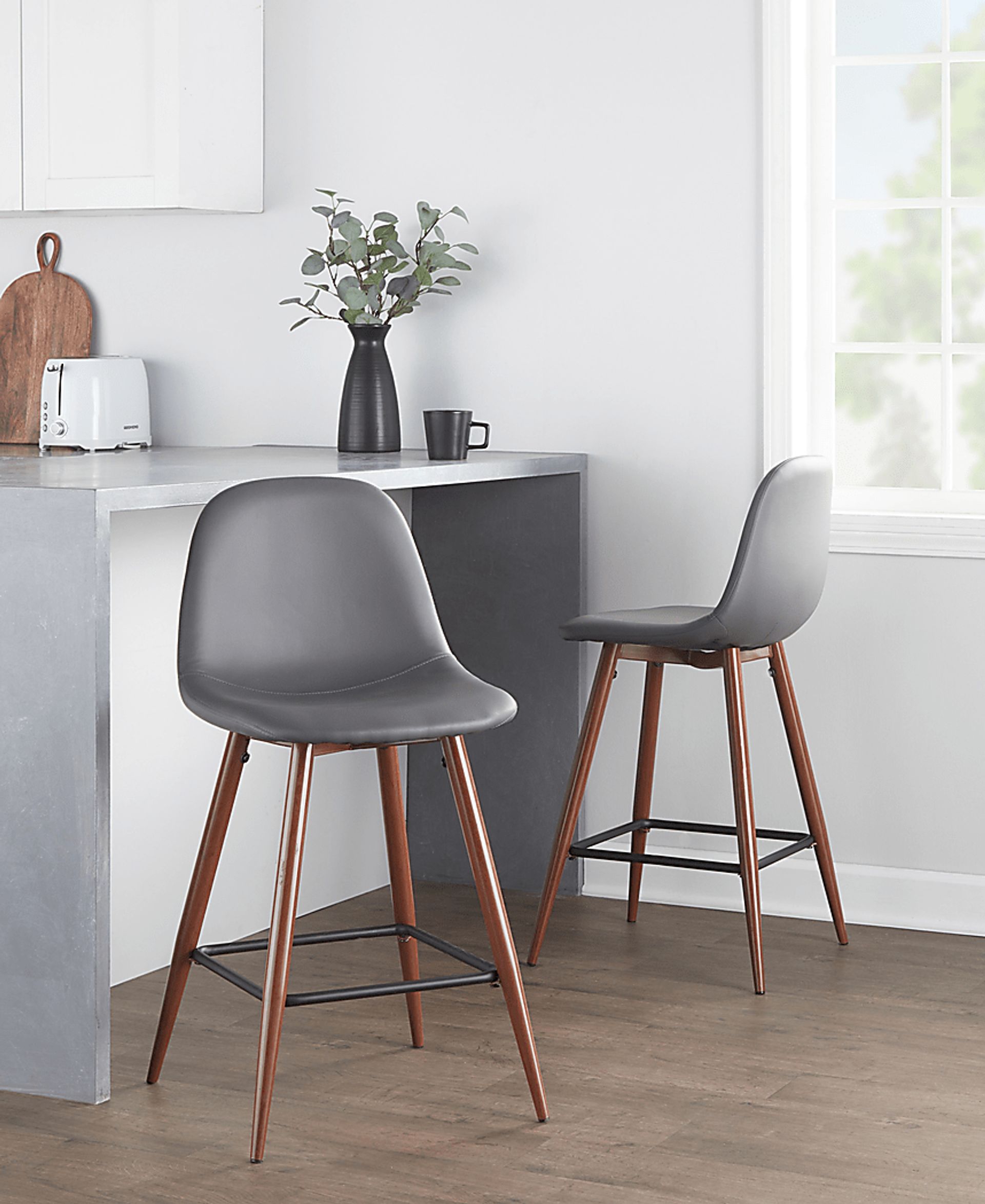 Faye Lane III Gray Counter Height Stool, Set of 2 - Image 3