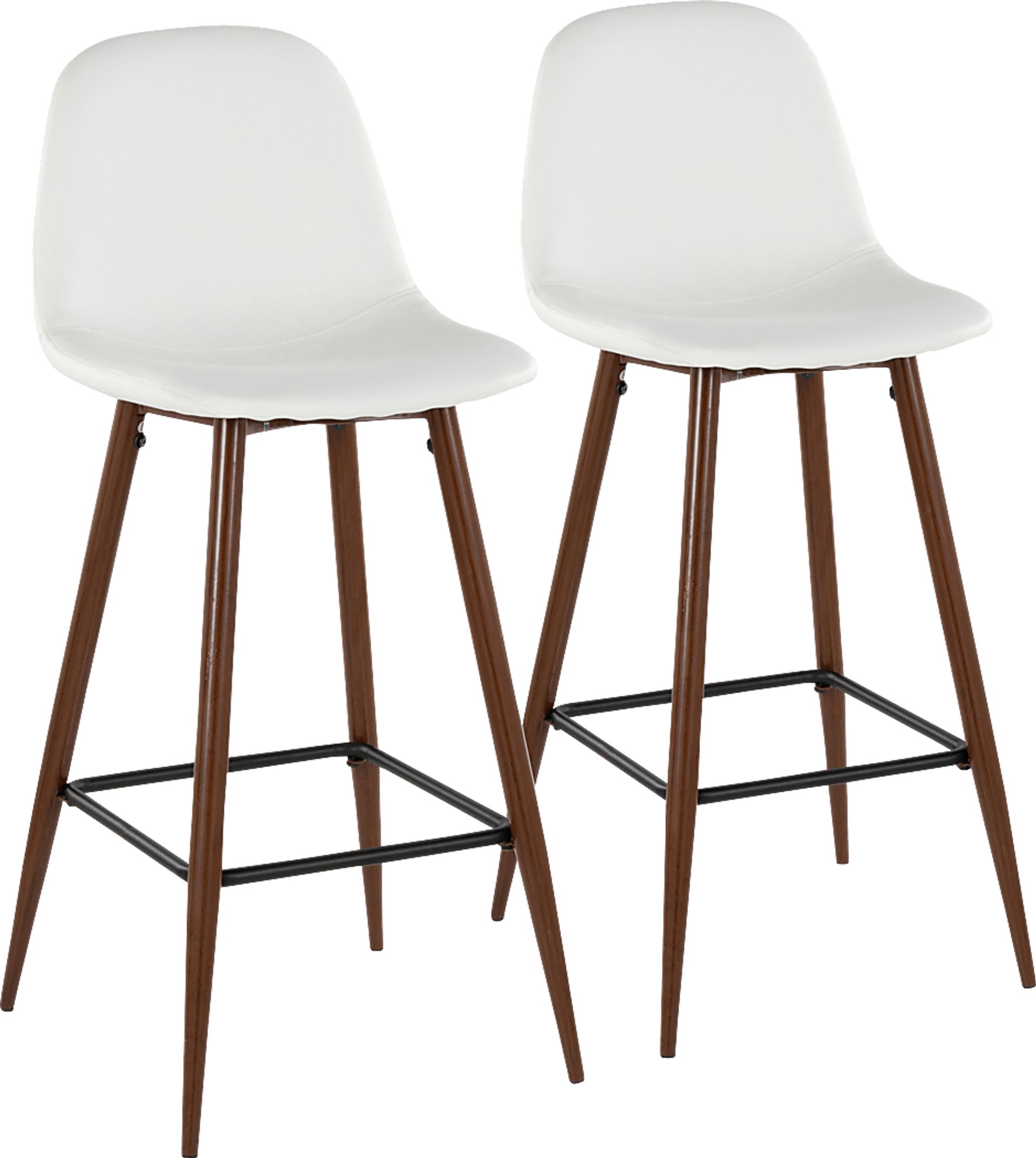 Faye Lane III White Barstool, Set of 2 - Image 1