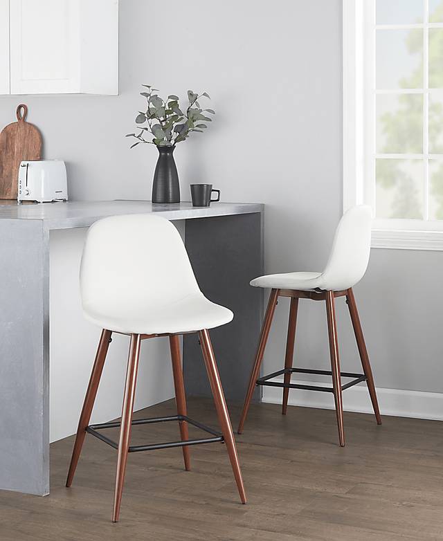 Faye Lane III White Counter Height Stool, Set of 2 - Thumbnail - Image 3