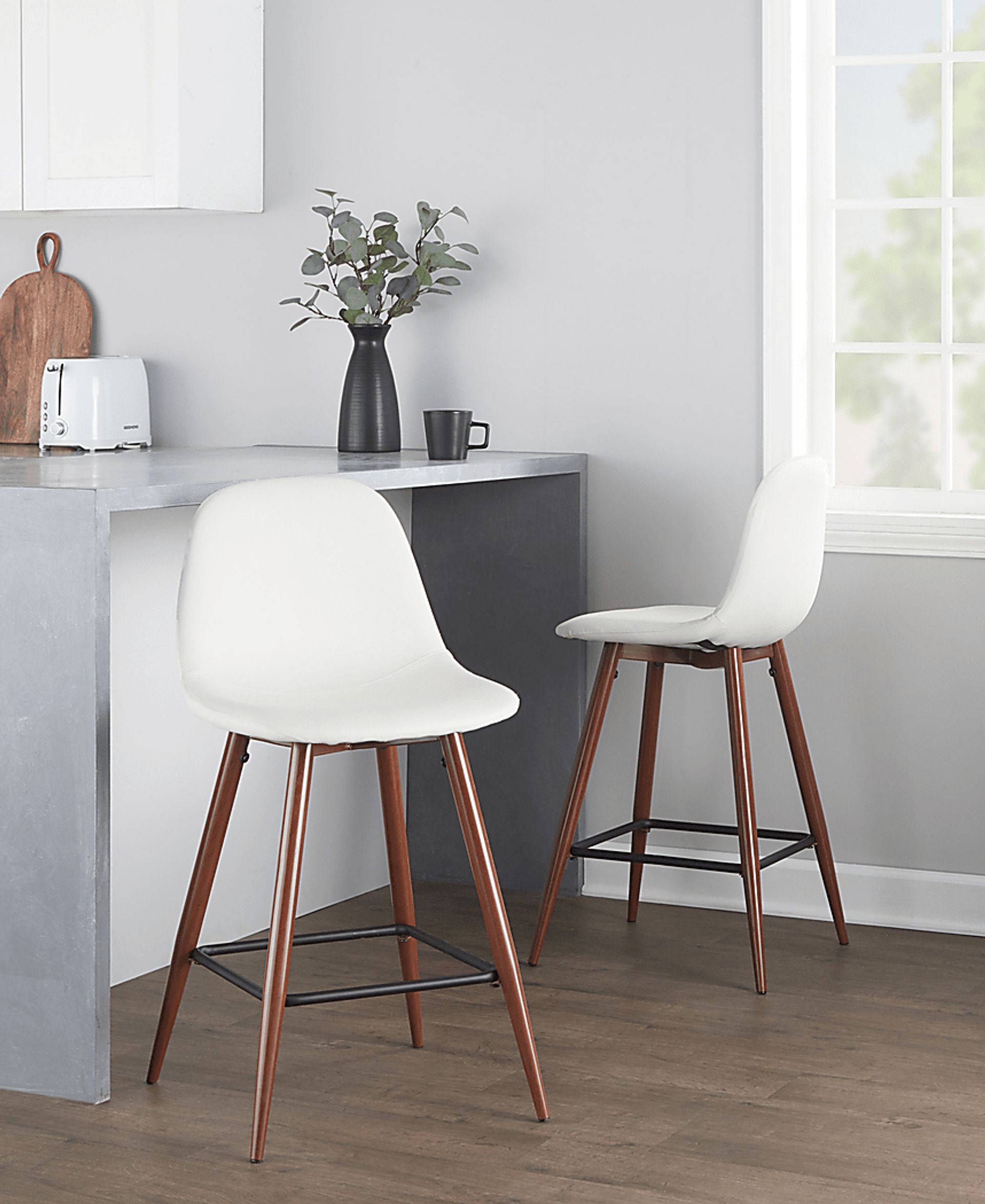 Faye Lane III White Counter Height Stool, Set of 2 - Image 3