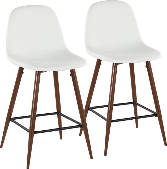 Faye Lane III White Counter Height Stool, Set of 2 - Thumbnail - Image 1