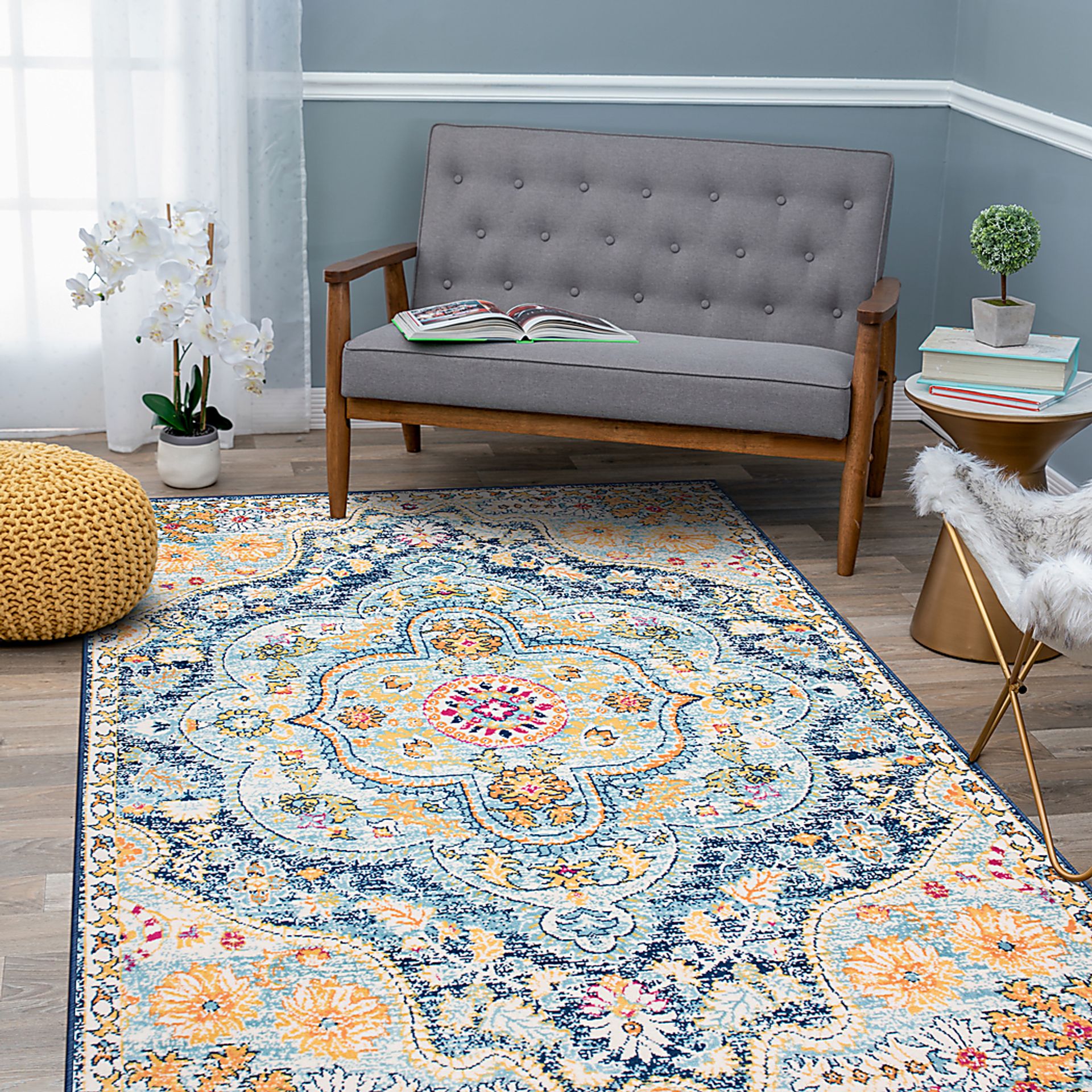 Fayian Navy 5' x 7' Rug - Image 3