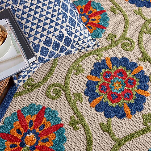 Faylen Blue 5'3 x 7'5 Indoor/Outdoor Rug - Thumbnail - Image 4