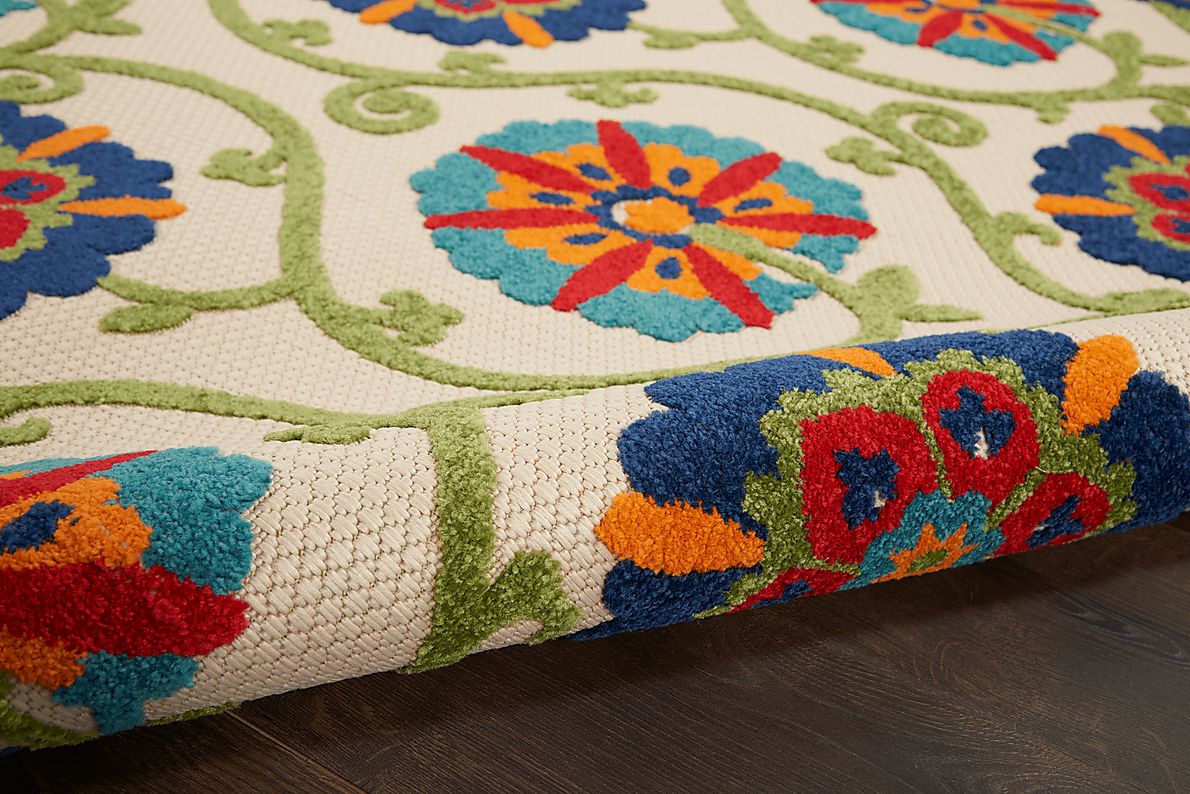 Faylen Blue/Multi 5'3 x 7'5 Indoor/Outdoor Rug