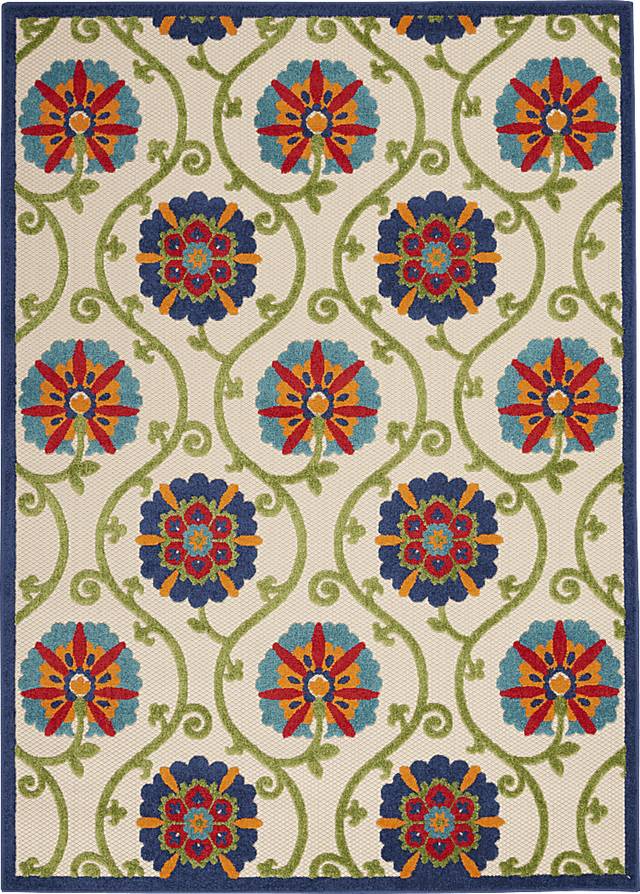 Faylen Blue 5'3 x 7'5 Indoor/Outdoor Rug - Thumbnail - Image 1