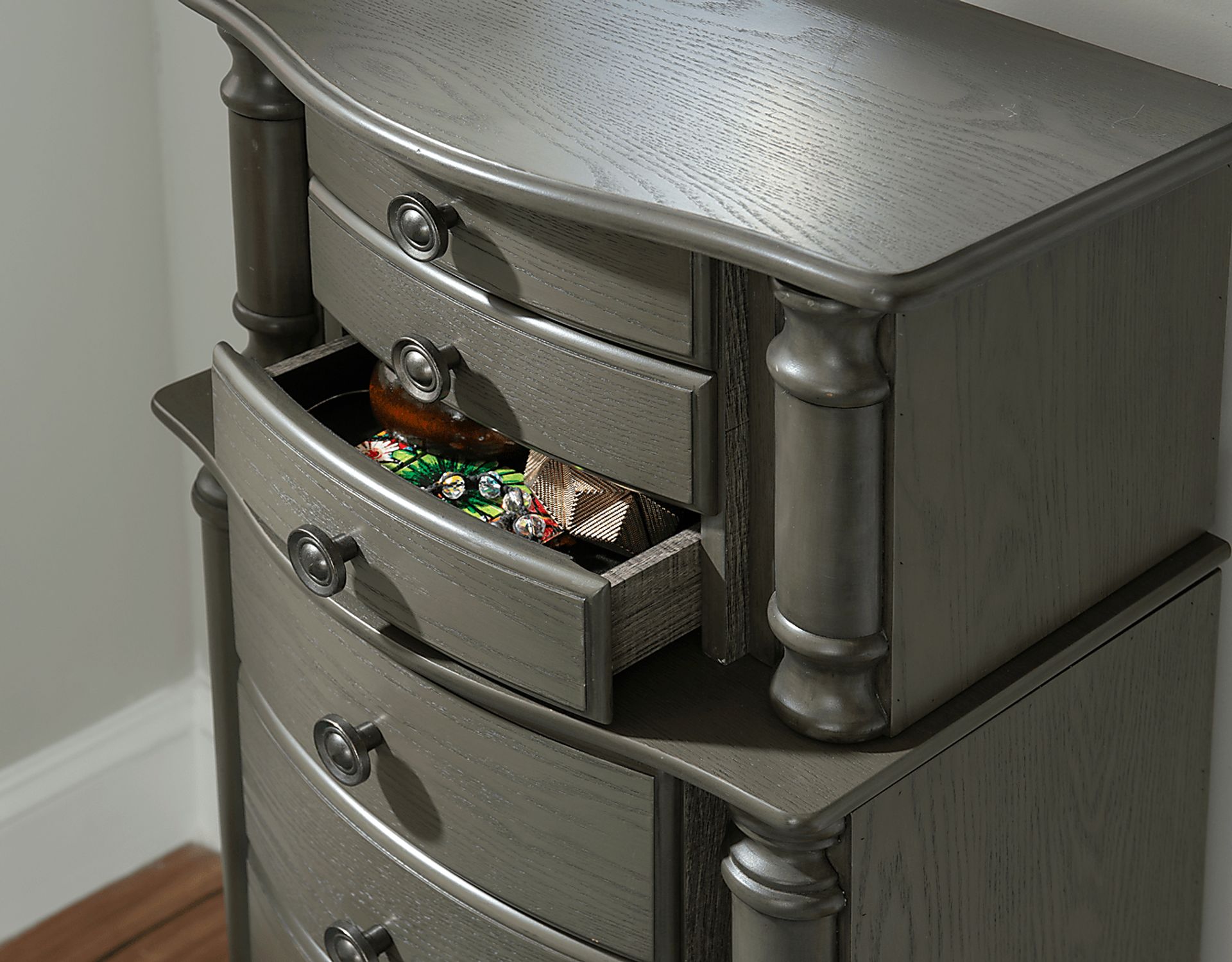 Fazio Gray Jewelry Armoire - Image 13