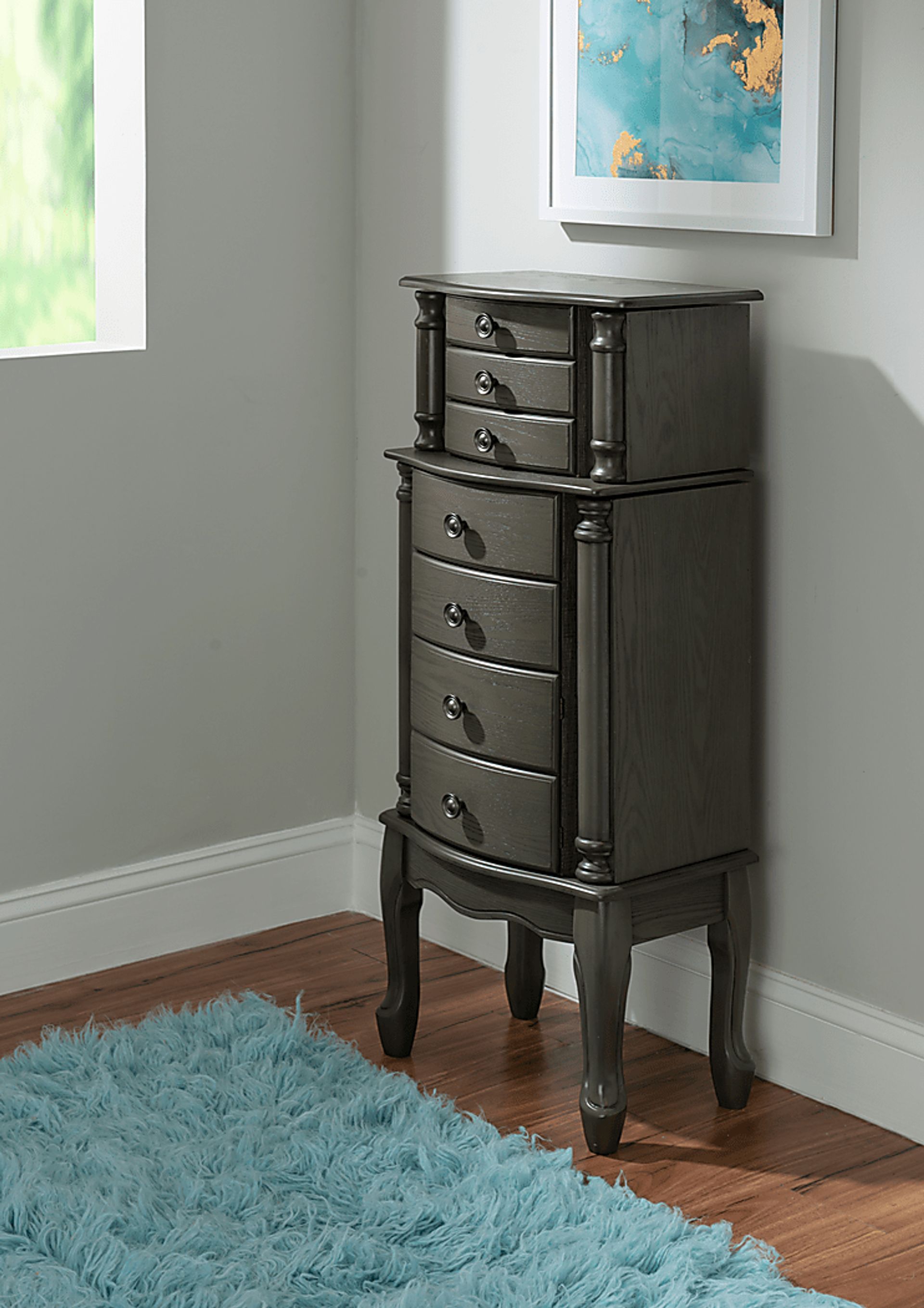 Fazio Gray Jewelry Armoire - Image 2