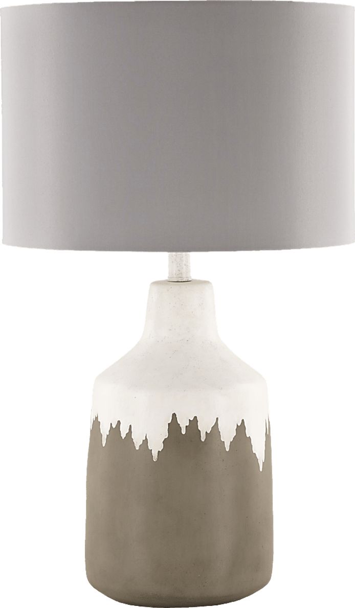 Feather Point Gray Lamp