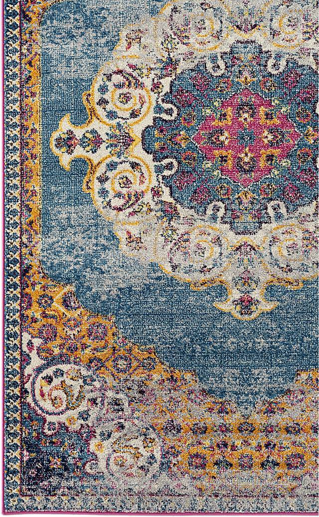 Feijia Blue/Orange 7'6 x 9'6 Rug - Thumbnail - Image 5
