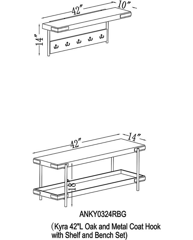 Felbridge Brown Coat Hook & Bench, Set of 2 - Thumbnail - Image 13
