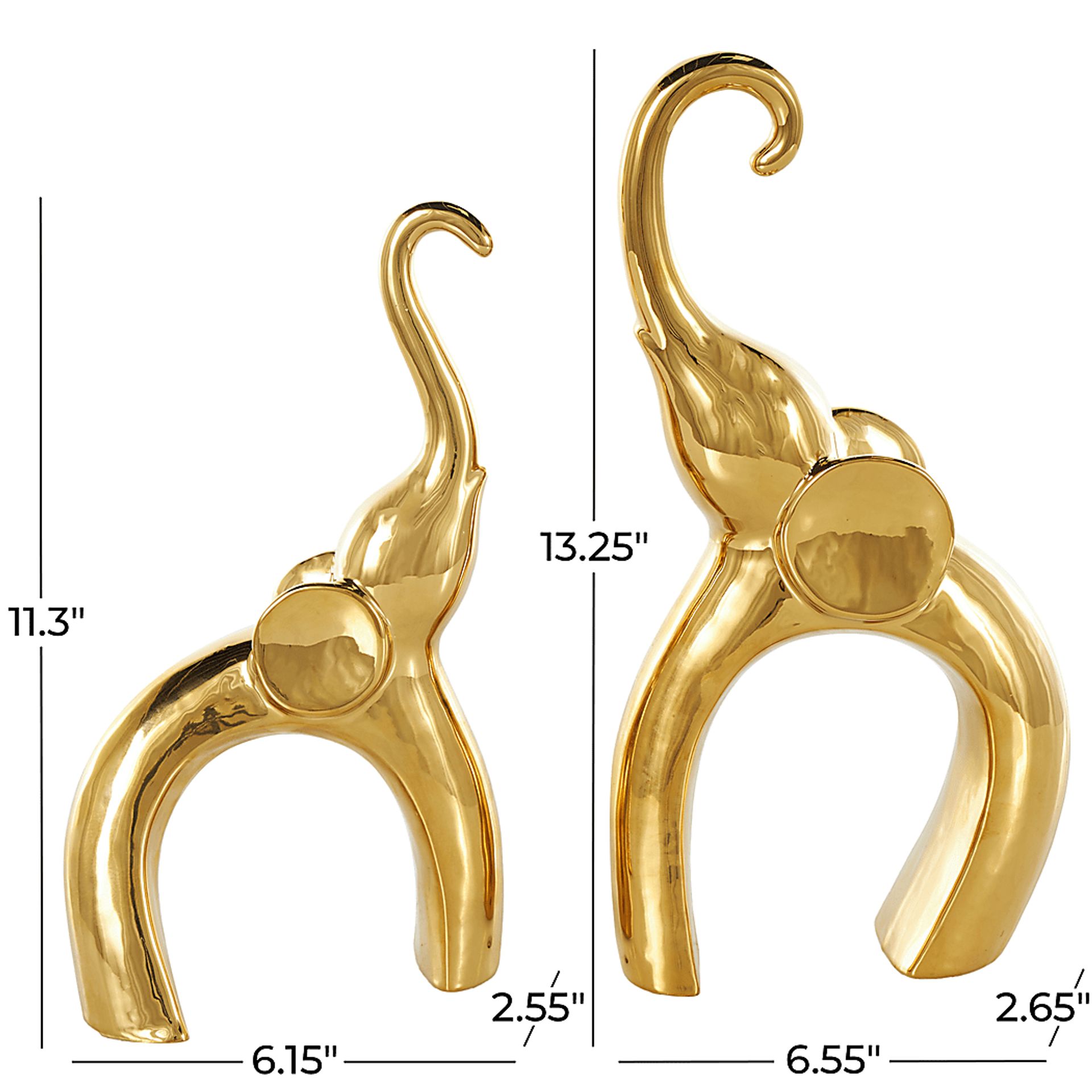 Felosu Gold Sculpture, Set of 2 - Image 7