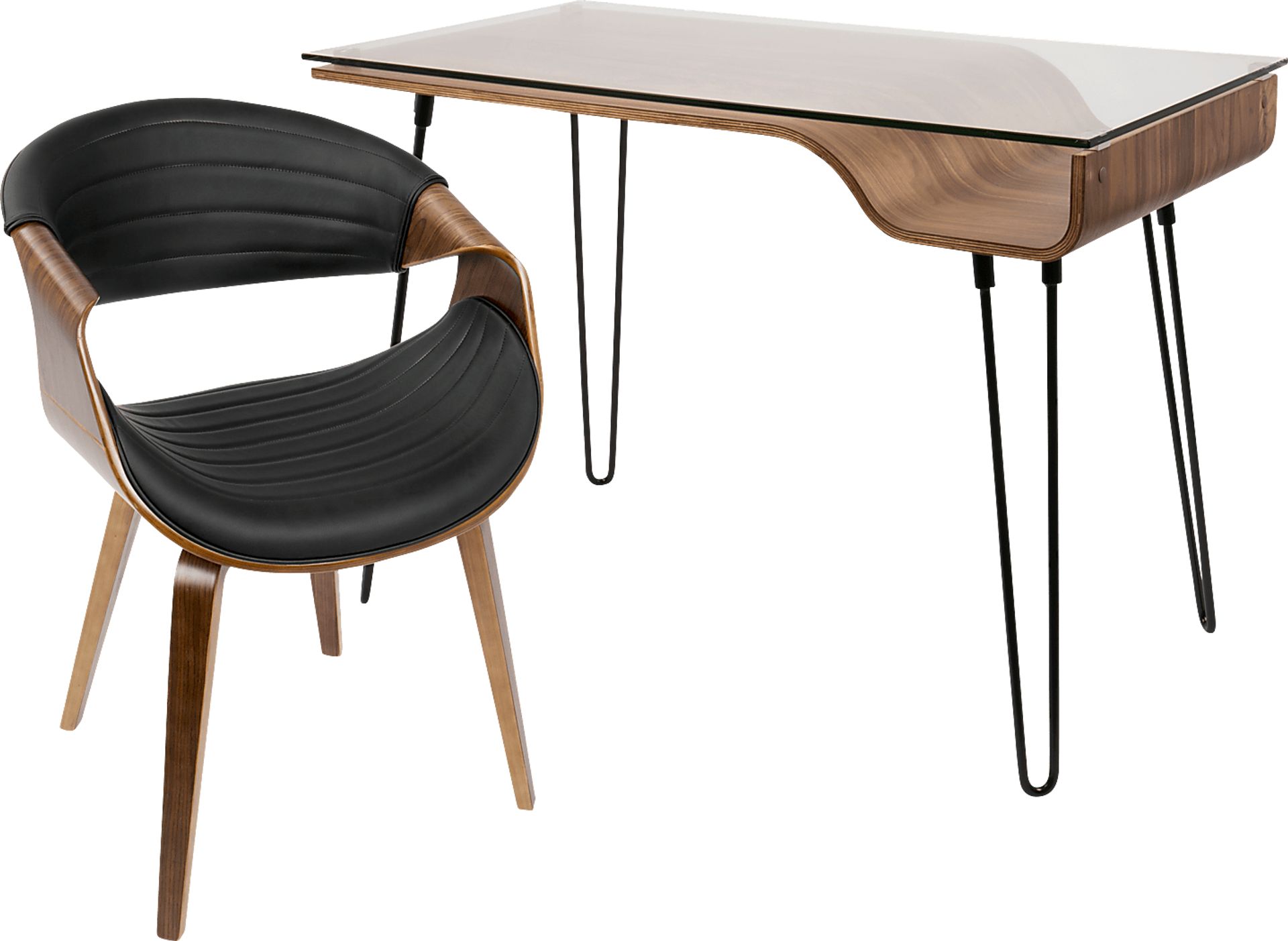 Felton Walnut Desk and Chair - Image 1
