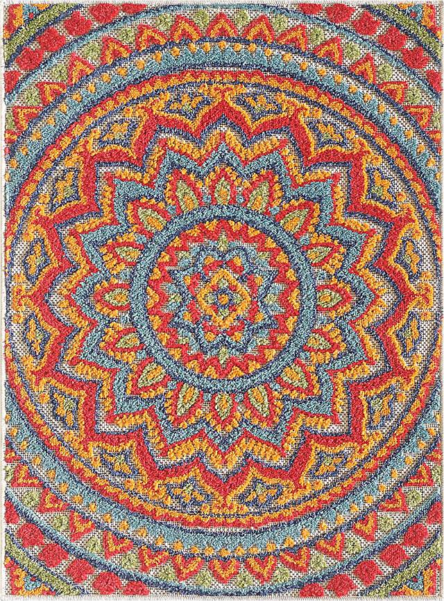 Femi Multi 7'10 x 9'10 Indoor/Outdoor Rug - Thumbnail - Image 3