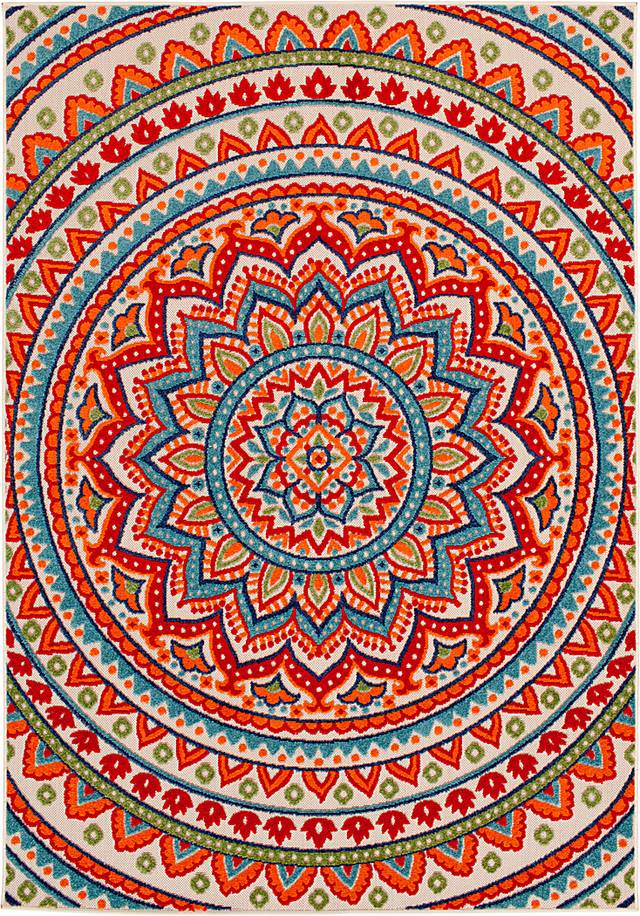 Femi Multi 7'10 x 9'10 Indoor/Outdoor Rug - Thumbnail - Image 5