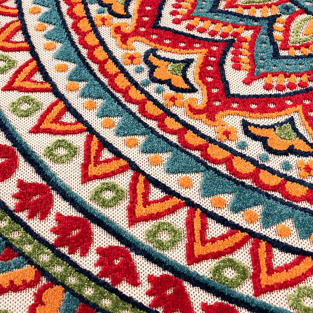 Femi Multi 7'10 x 9'10 Indoor/Outdoor Rug - Thumbnail - Image 8