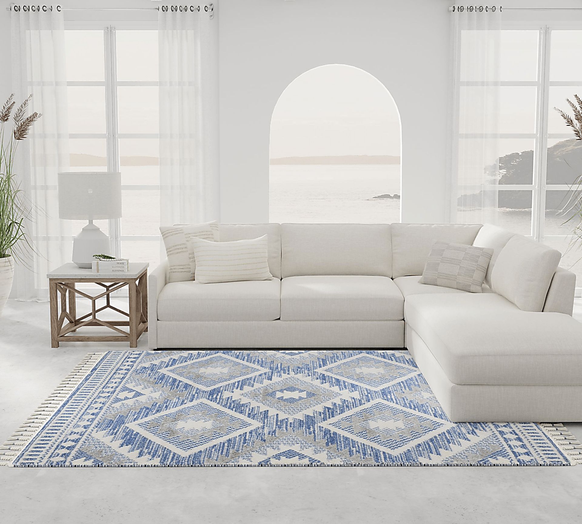 Fenbei Blue 5' x 7' Rug - Image 2