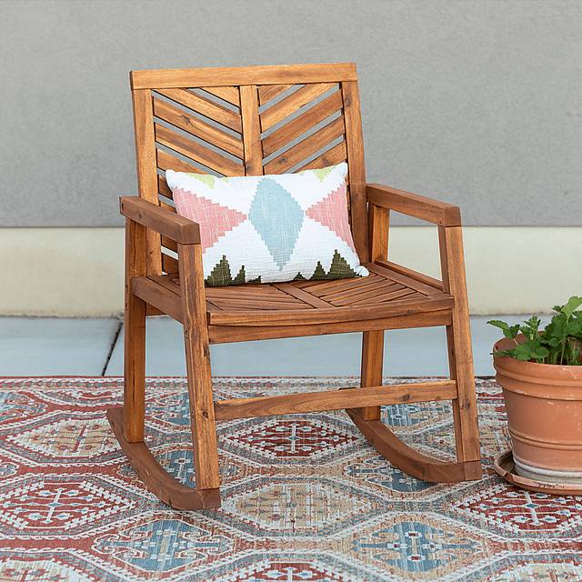 Fencerow Brown Outdoor Rocking Chair - Thumbnail - Image 5