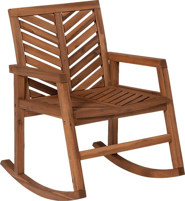 Fencerow Brown Outdoor Rocking Chair - Thumbnail - Image 1