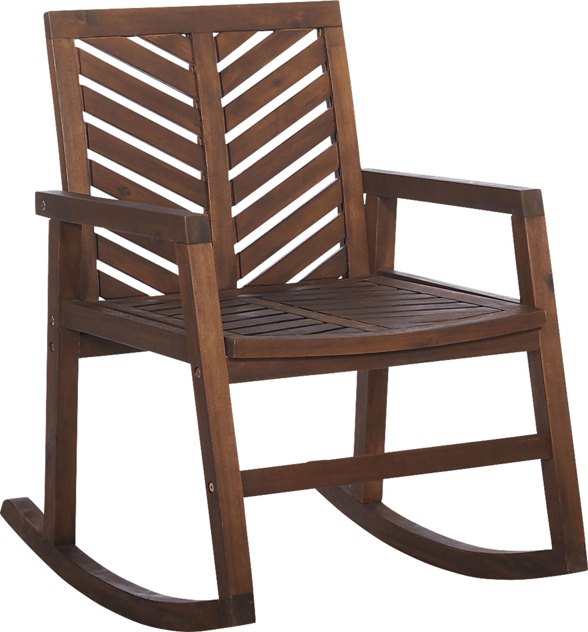 Fencerow Dark Brown Outdoor Rocking Chair - Image 1