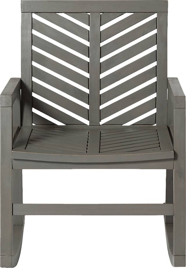 Fencerow Gray Outdoor Rocking Chair - Thumbnail - Image 2