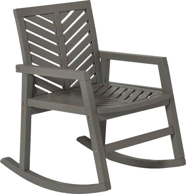 Fencerow Gray Outdoor Rocking Chair - Thumbnail - Image 1