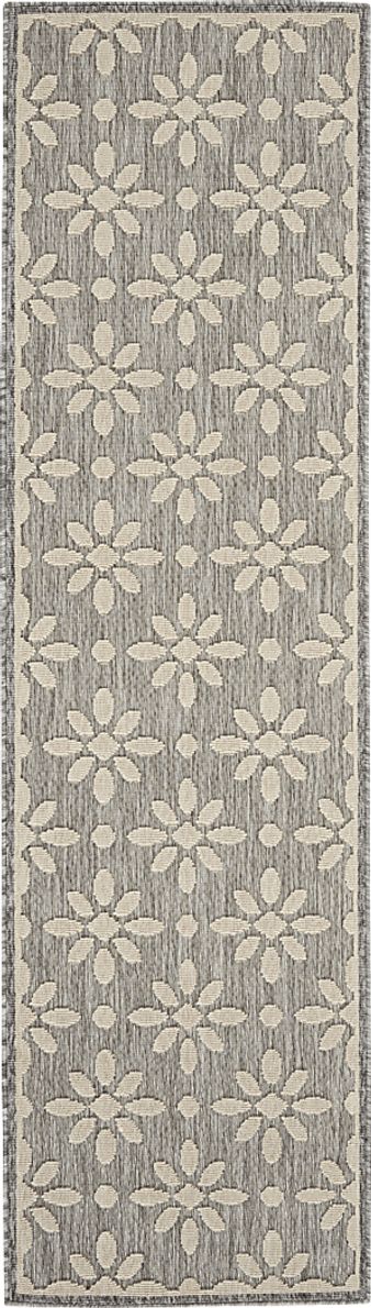 Fennie Gray 2'2 x 10' Runner Indoor/Outdoor Rug