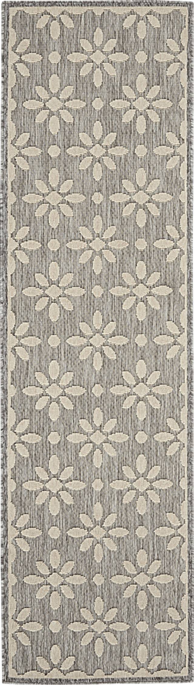 Fennie Gray 2'2 x 7'6 Runner Indoor/Outdoor Rug - Thumbnail - Image 1