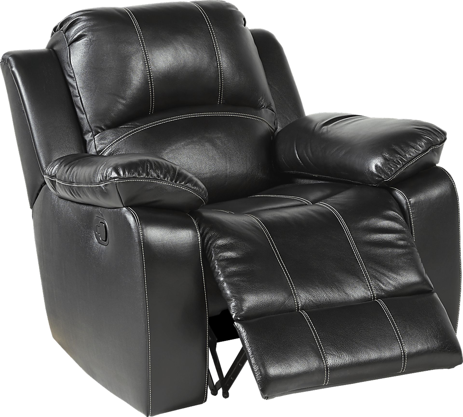 Fenway Heights Black Leather Glider Recliner - Image 2