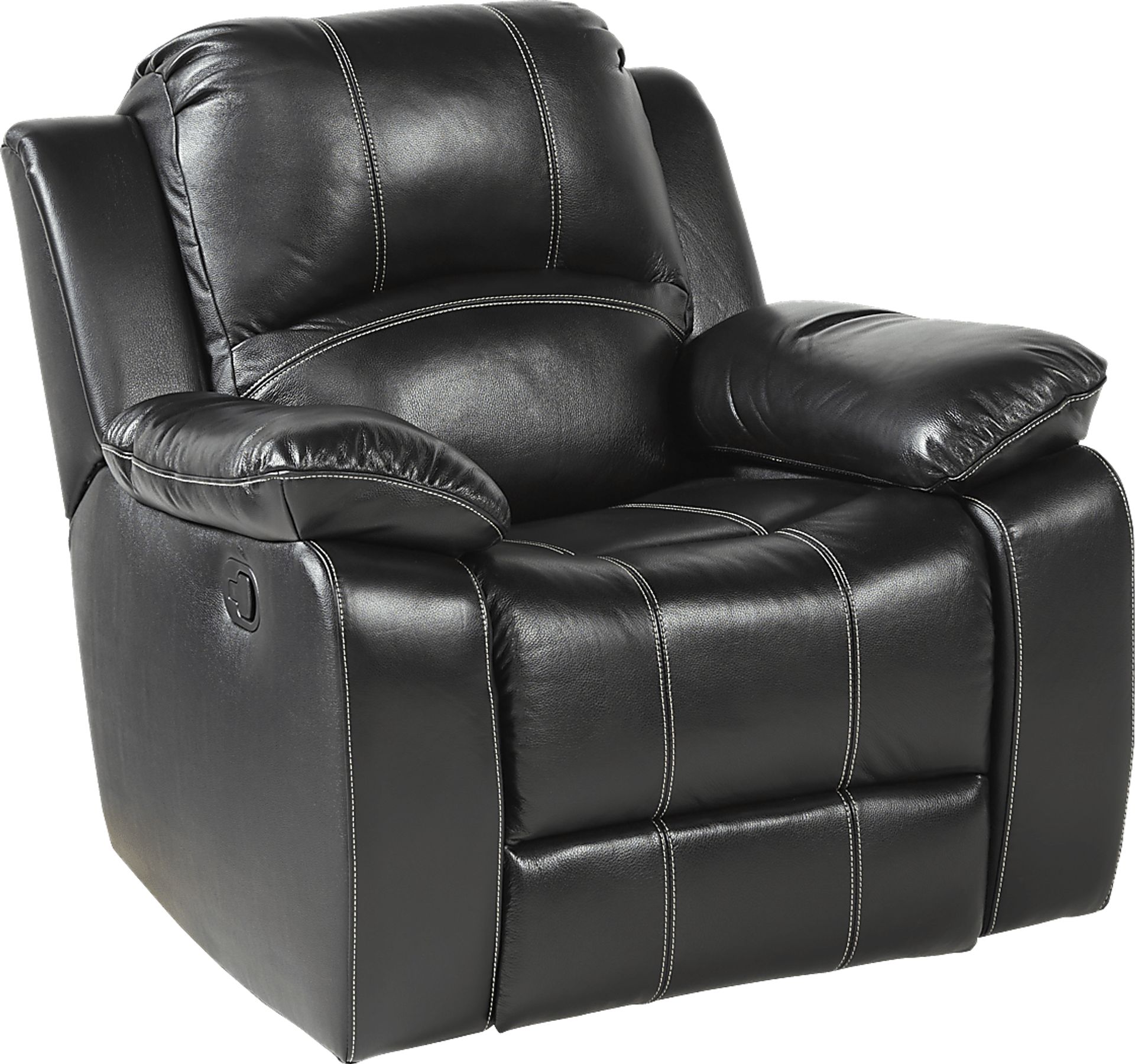 Fenway Heights Black Leather Glider Recliner - Image 1