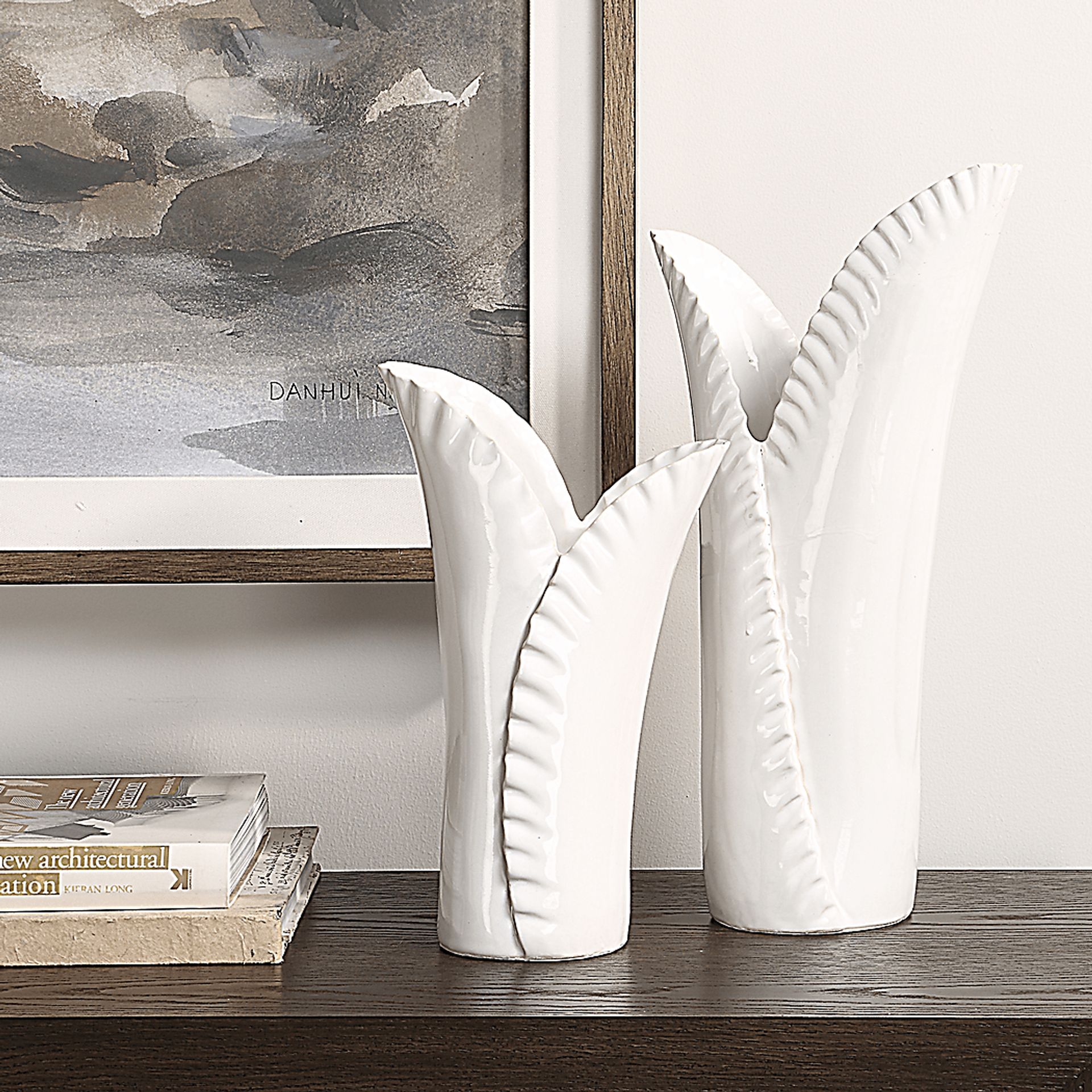 Ferda White Vase, Set of 2 - Image 2