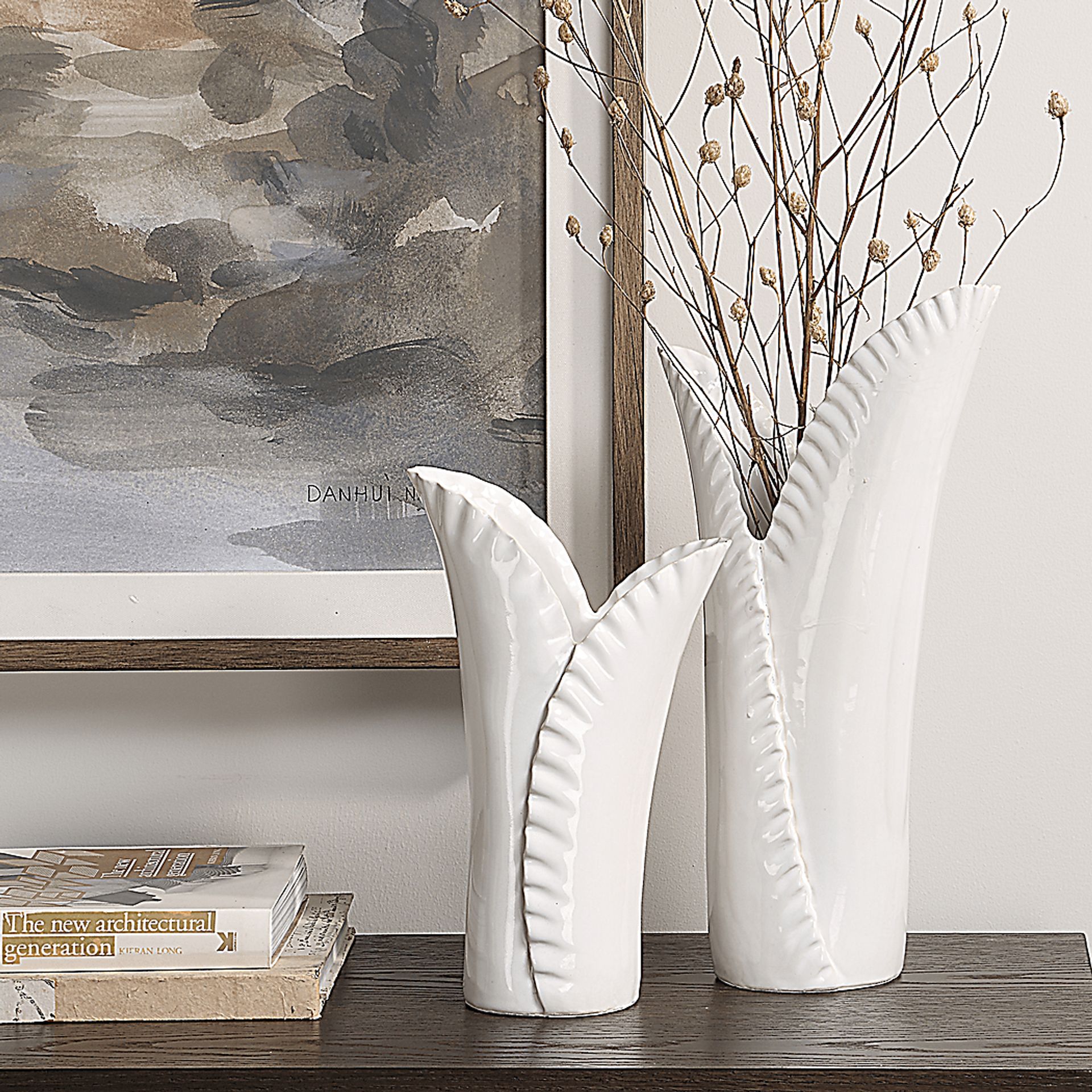 Ferda White Vase, Set of 2 - Image 3