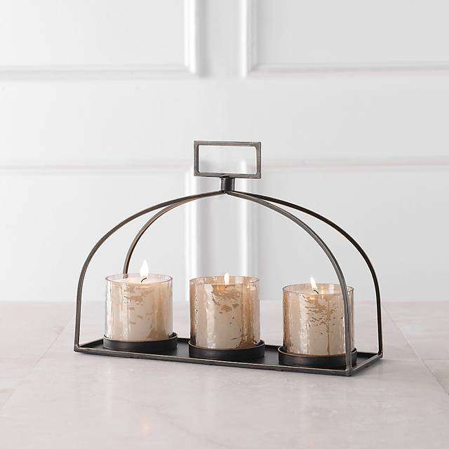 Ferdinard Bronze Triple Candle Holder - Thumbnail - Image 2