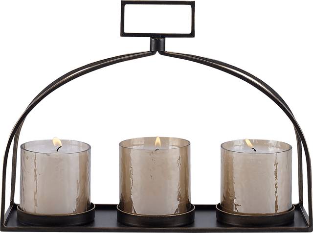 Ferdinard Bronze Triple Candle Holder - Thumbnail - Image 4