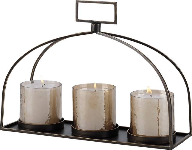 Ferdinard Bronze Triple Candle Holder - Thumbnail - Image 1