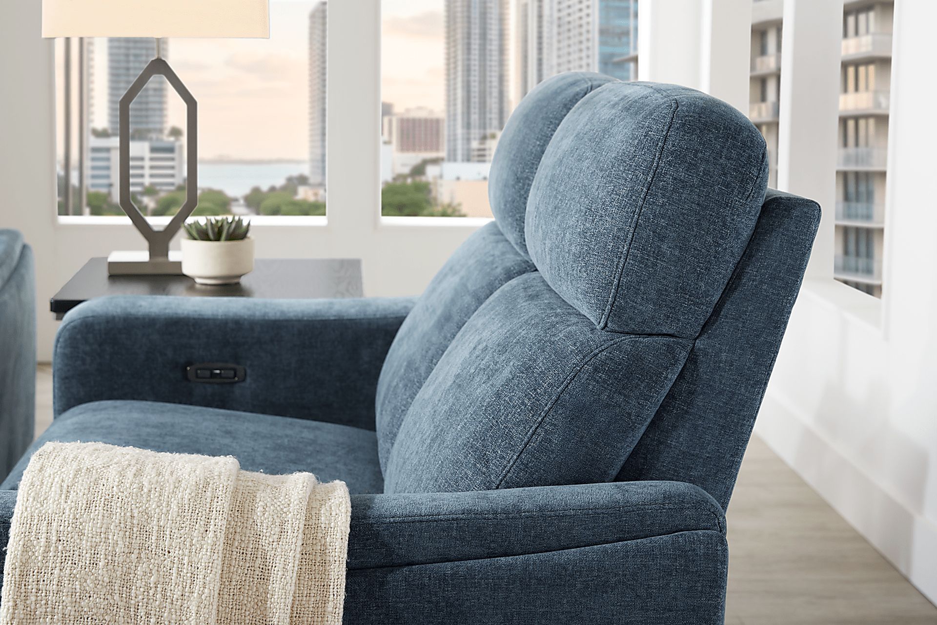 Ferguson Denim Dual Power Reclining Loveseat - Image 7