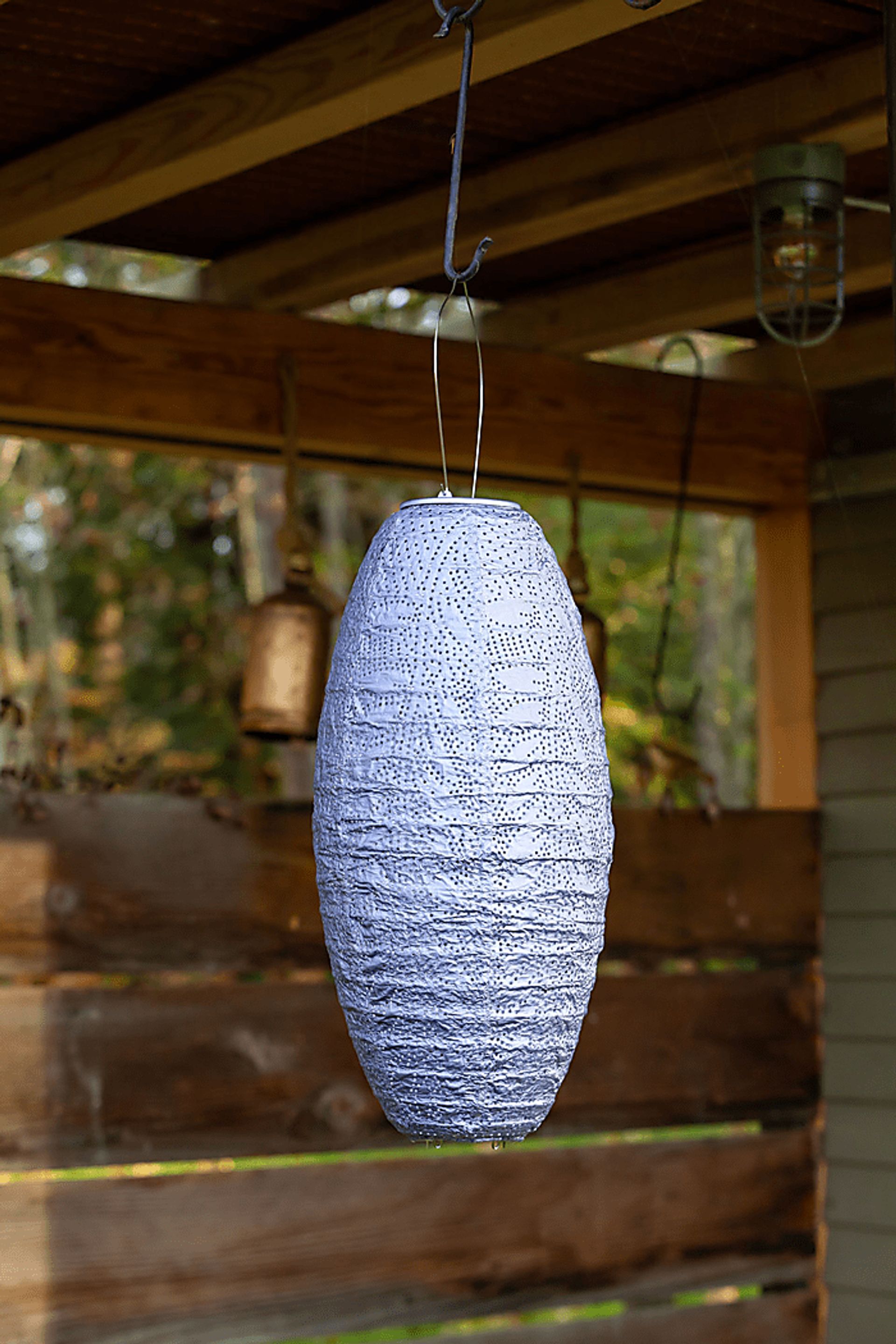 Fern Glow Purple Outdoor Solar Lantern - Image 2