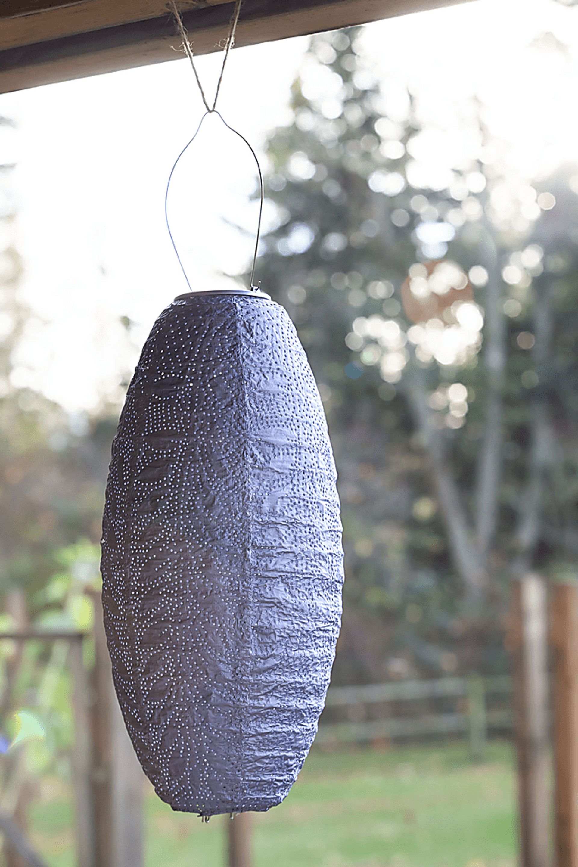 Fern Glow Purple Outdoor Solar Lantern - Image 3